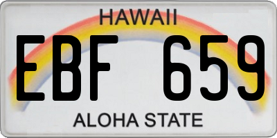 HI license plate EBF659