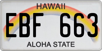 HI license plate EBF663