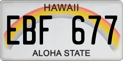 HI license plate EBF677