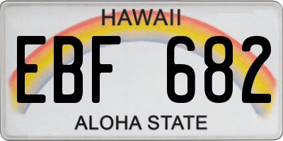 HI license plate EBF682