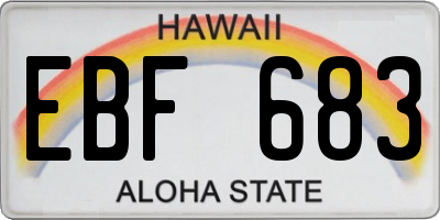 HI license plate EBF683
