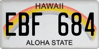HI license plate EBF684