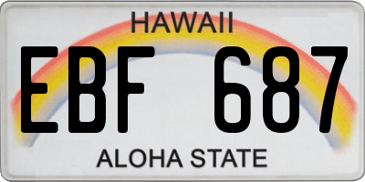 HI license plate EBF687