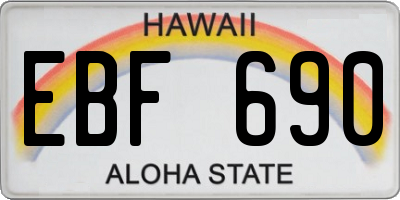 HI license plate EBF690