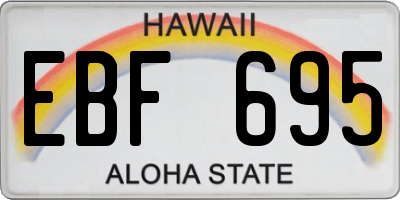 HI license plate EBF695