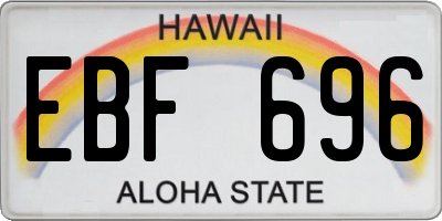 HI license plate EBF696