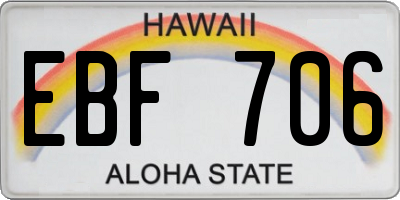 HI license plate EBF706