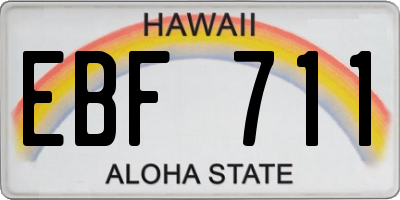 HI license plate EBF711