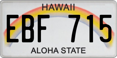 HI license plate EBF715