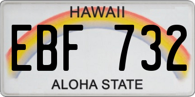 HI license plate EBF732