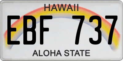 HI license plate EBF737
