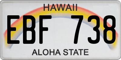HI license plate EBF738