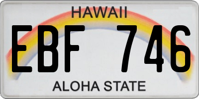 HI license plate EBF746