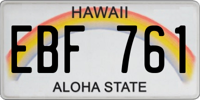 HI license plate EBF761