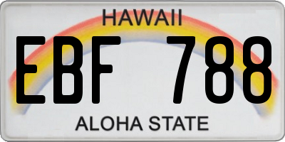 HI license plate EBF788