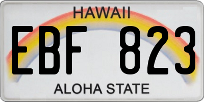 HI license plate EBF823