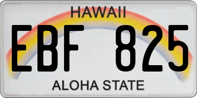 HI license plate EBF825