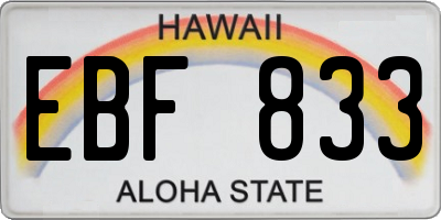 HI license plate EBF833