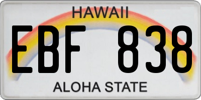HI license plate EBF838