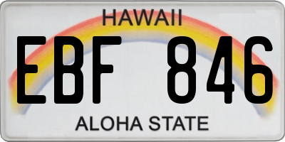 HI license plate EBF846