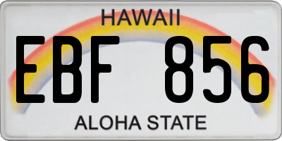 HI license plate EBF856