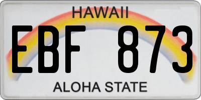 HI license plate EBF873