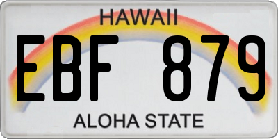 HI license plate EBF879