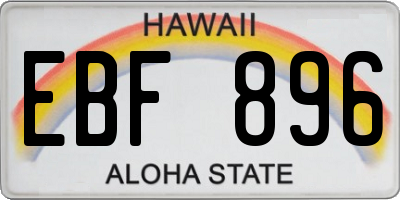 HI license plate EBF896