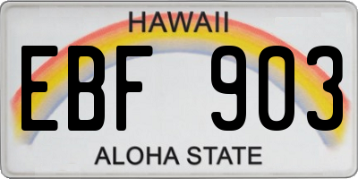 HI license plate EBF903