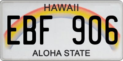 HI license plate EBF906