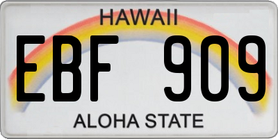 HI license plate EBF909