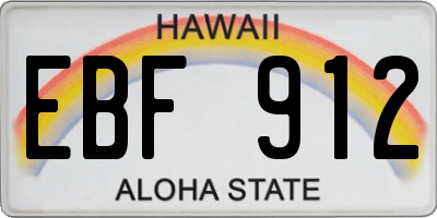 HI license plate EBF912