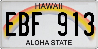 HI license plate EBF913