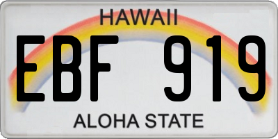HI license plate EBF919
