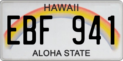 HI license plate EBF941