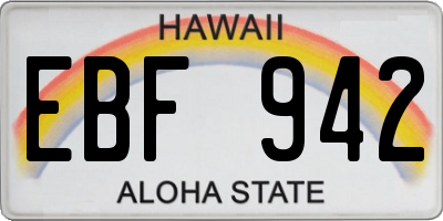 HI license plate EBF942