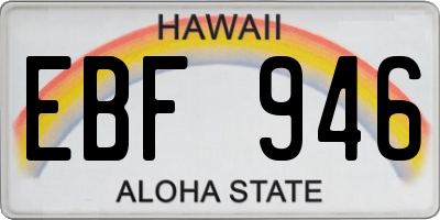 HI license plate EBF946