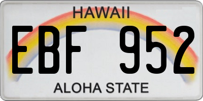 HI license plate EBF952