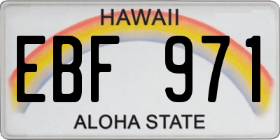 HI license plate EBF971