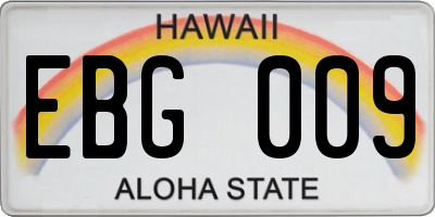 HI license plate EBG009