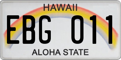 HI license plate EBG011