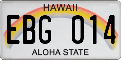HI license plate EBG014