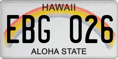 HI license plate EBG026