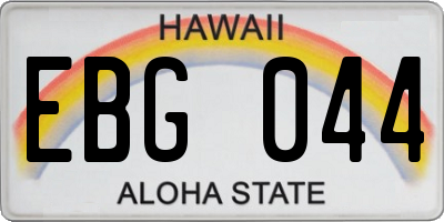 HI license plate EBG044