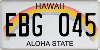 HI license plate EBG045