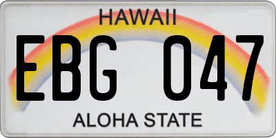 HI license plate EBG047