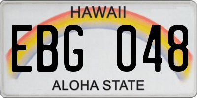 HI license plate EBG048