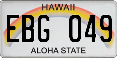 HI license plate EBG049