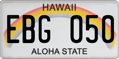 HI license plate EBG050