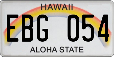 HI license plate EBG054